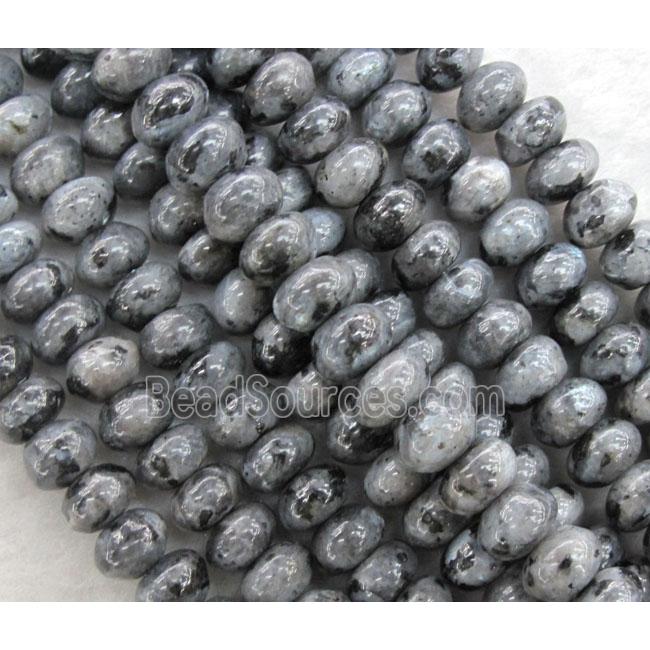 labradorite beads, rondelle, grey