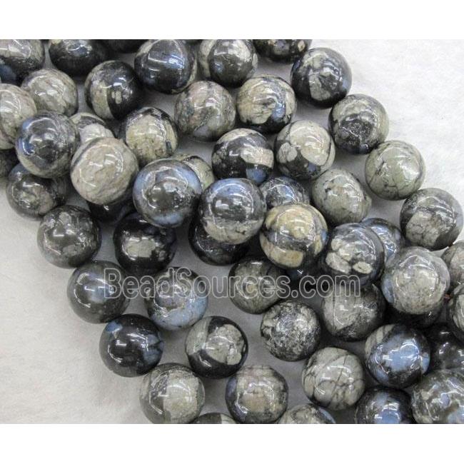 round Gray Opal Stone Beads