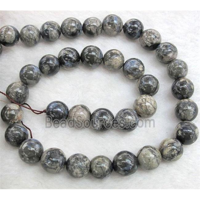 round Gray Opal Stone Beads