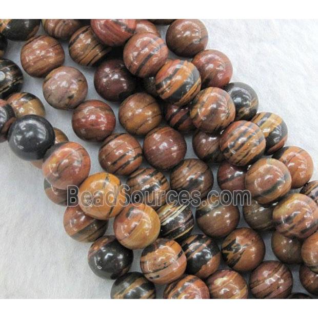 round Brown Opal Stone Beads