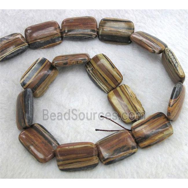 brown Opal Stone bead, rectangle