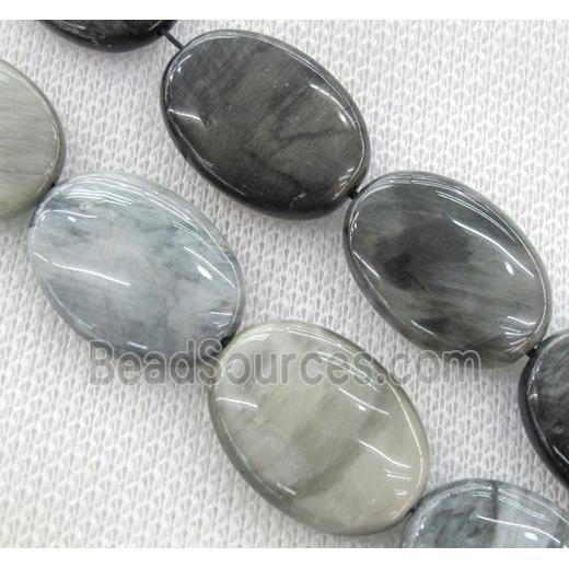 natural hawk Eye Stone beads, oval