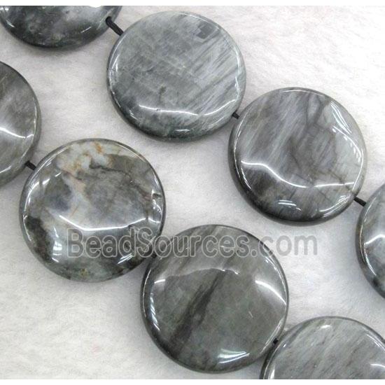 natural hawk Eye Stone beads, flat-round