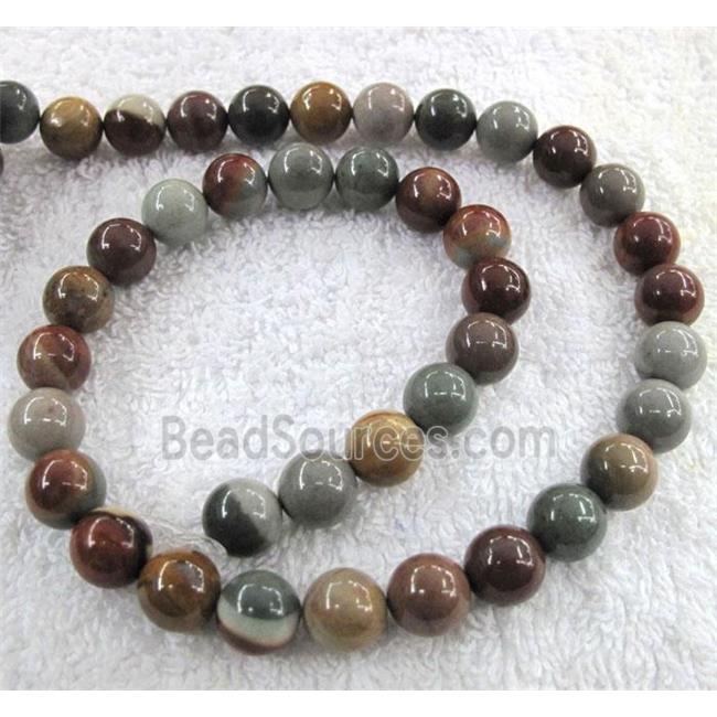 round American Picture Jasper Beads