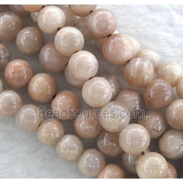 round pink SunStone beads