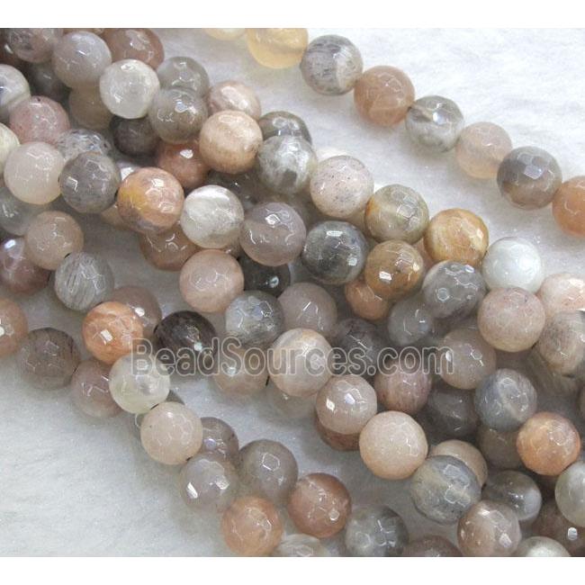 Sunstone beads, faceted round