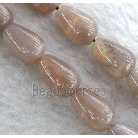 Sunstone beads, teardrop