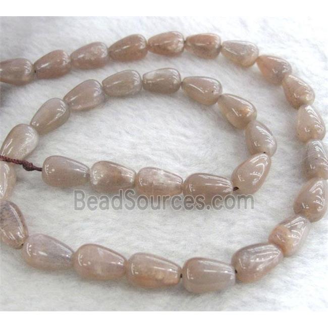 Sunstone beads, teardrop