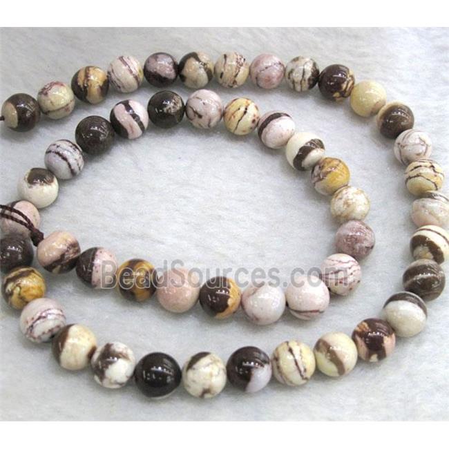 round Zebra Jasper Beads