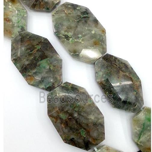 Australian Chrysoprase slice beads, faceted freeform