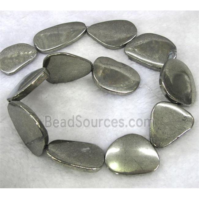 freeform Pyrite slice beads