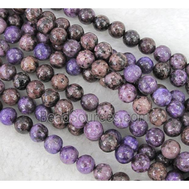 natural purple lepidolite beads, round