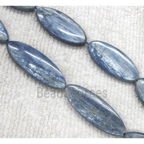 Kyanite bead, horse-eye shaped, blue