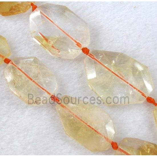 citrine bead, faceted freeform