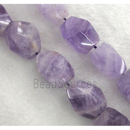 purple Chalcedony nugget beads, faceted freeform