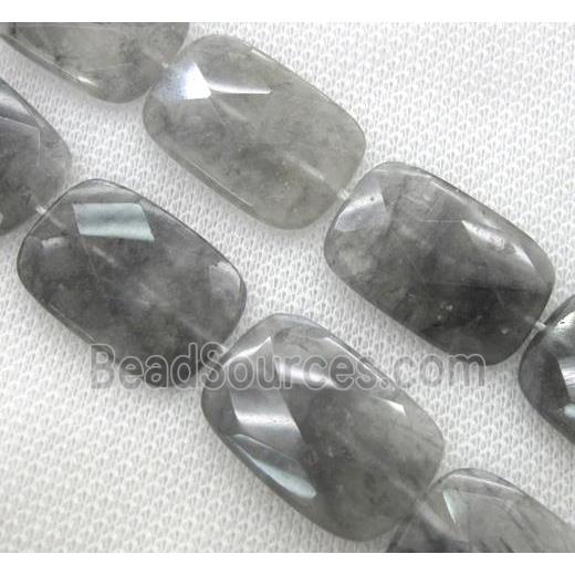 Cloudy Quartz Beads, faceted rectangle