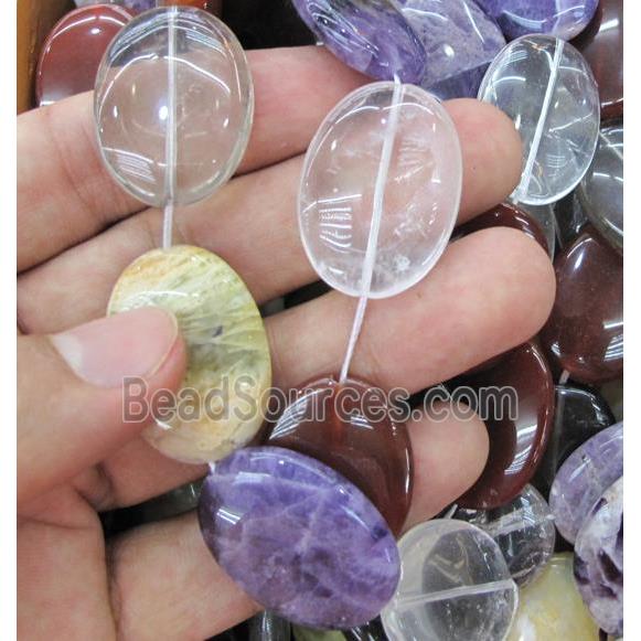 mix gemstone oval beads