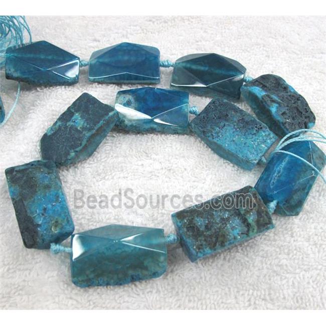 rock agate bead, faceted freeform