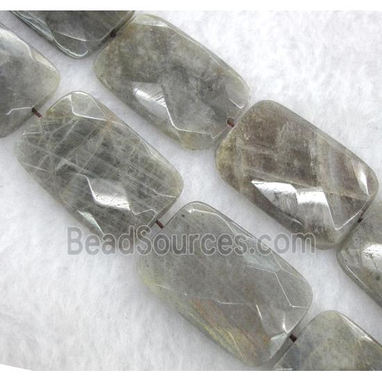 labradorite beads, faceted rectangle