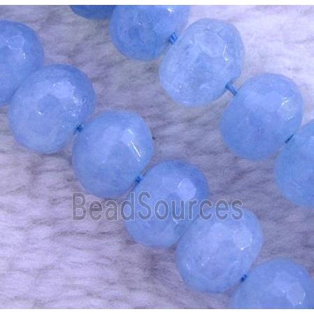 blue Sponge Quartz Beads, faceted rondelle