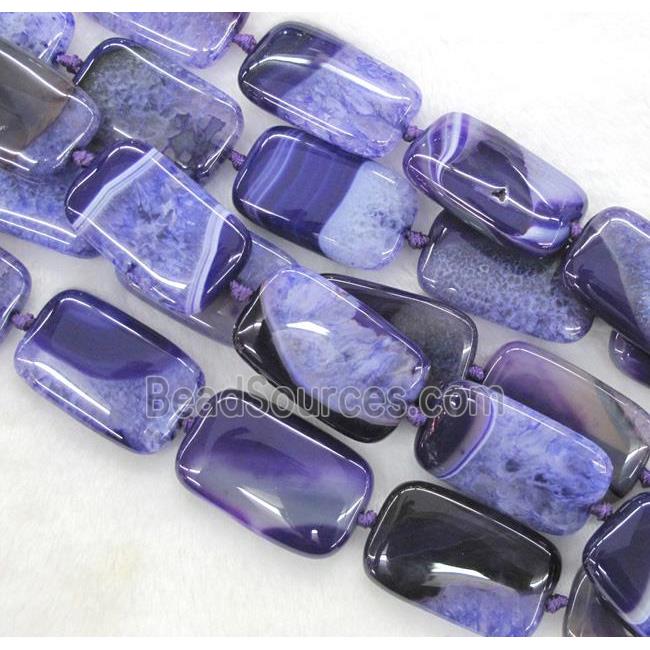 purple druzy agate beads, rectangle