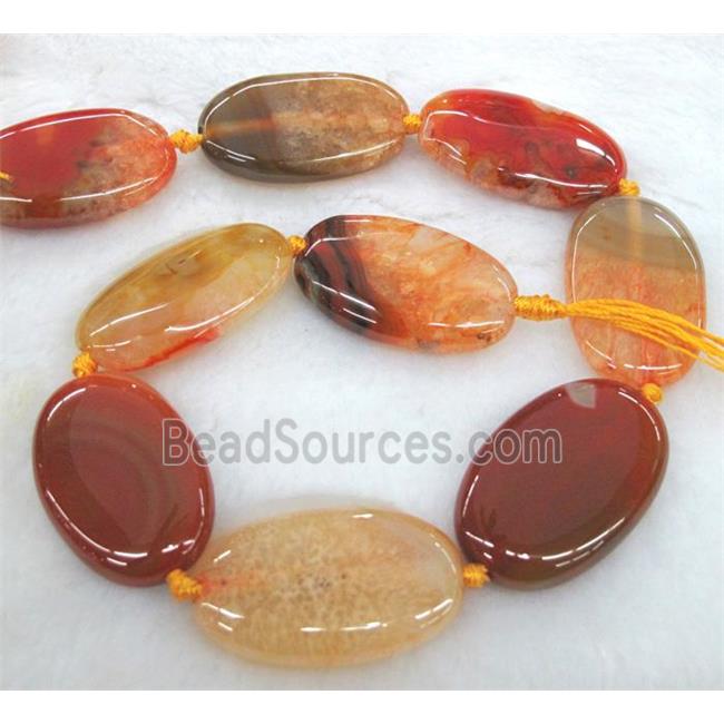 orange druzy agate beads, oval