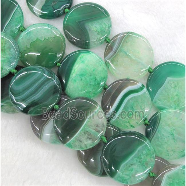 green druzy agate circle beads