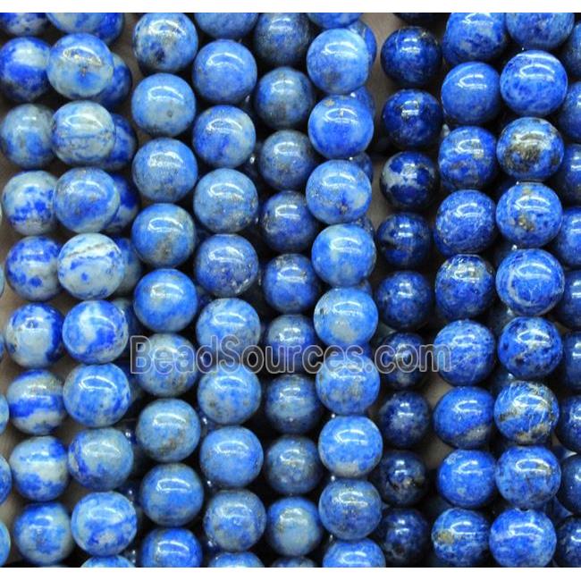 lapis lazuli beads, round, blue