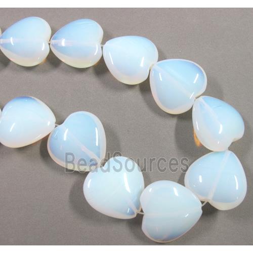 opalite beads, heart