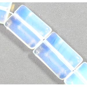 opalite beads, white, square