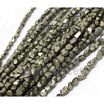 natural Pyrite Beads, erose gemstone