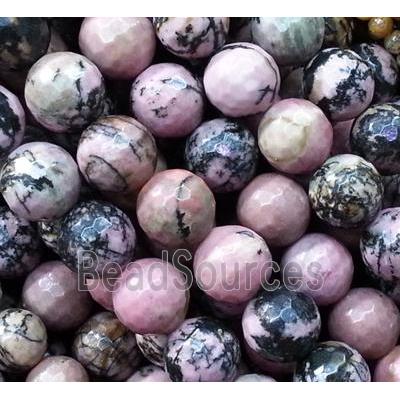 Rhodonite Beads, faceted round