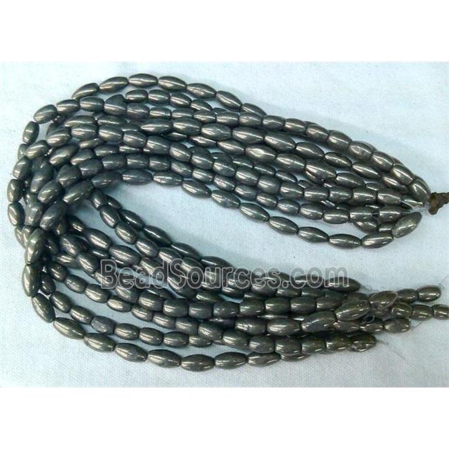 natural Pyrite Beads, rice