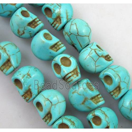 blue synthetic Turquoise skull beads