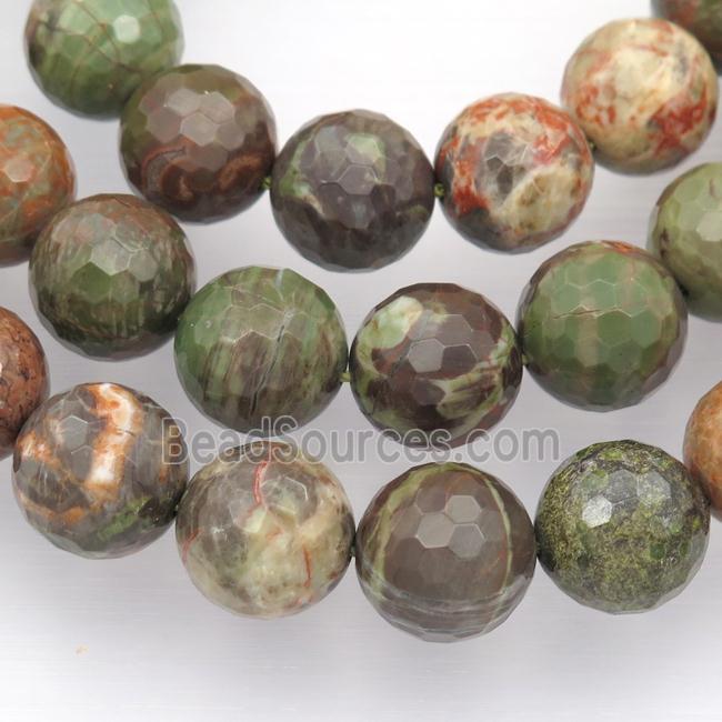 Ocean Jasper beads, faceted round