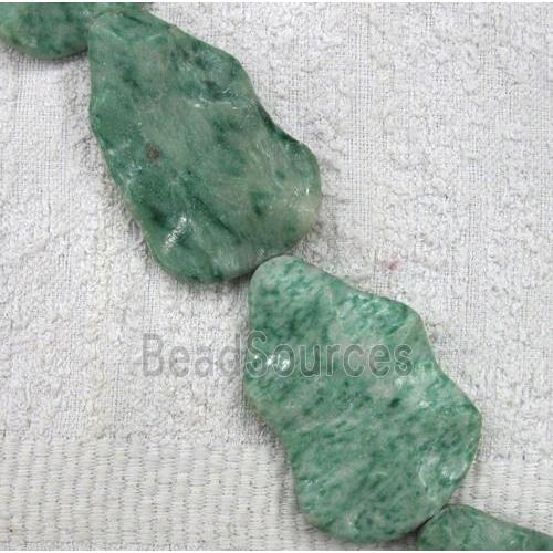 green rain jasper bead, cucurbit