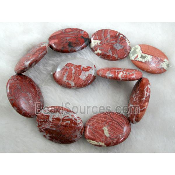 Red Jasper oval beads