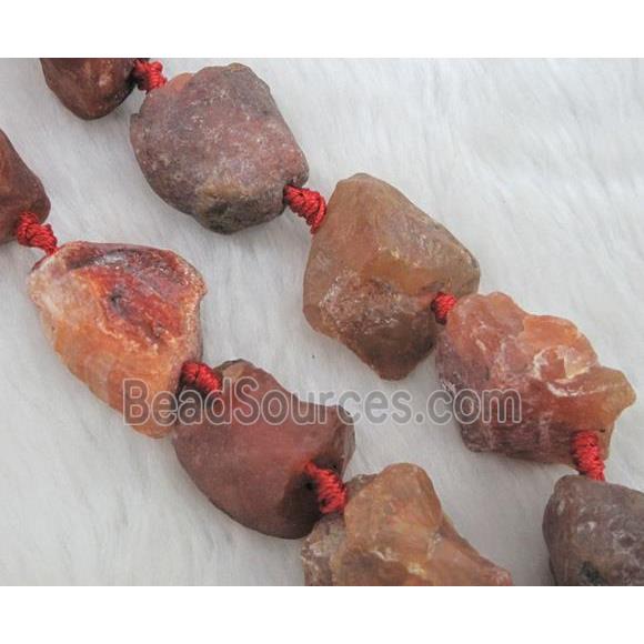 red Rock Agate beads, freeform nugget, rough