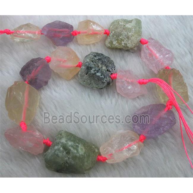 mix quartz beads, freeform nugget, mixed