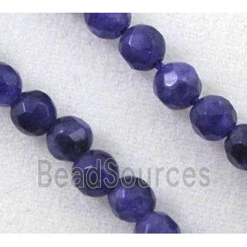 purple jade beads, tiny, faceted round