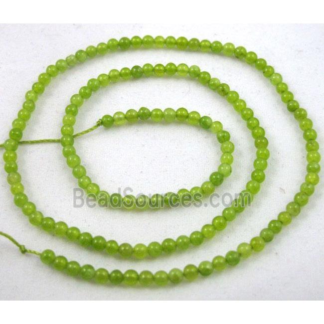 jade beads, tiny, round, olive