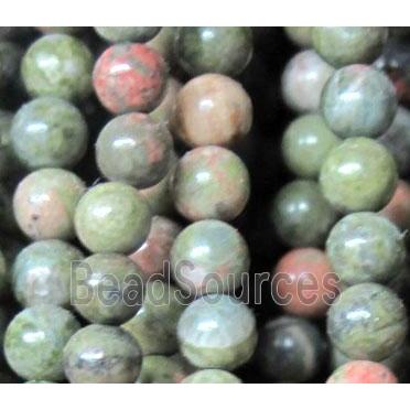 tiny jasper beads, round, green