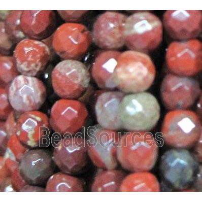 tiny red jasper beads, faceted round