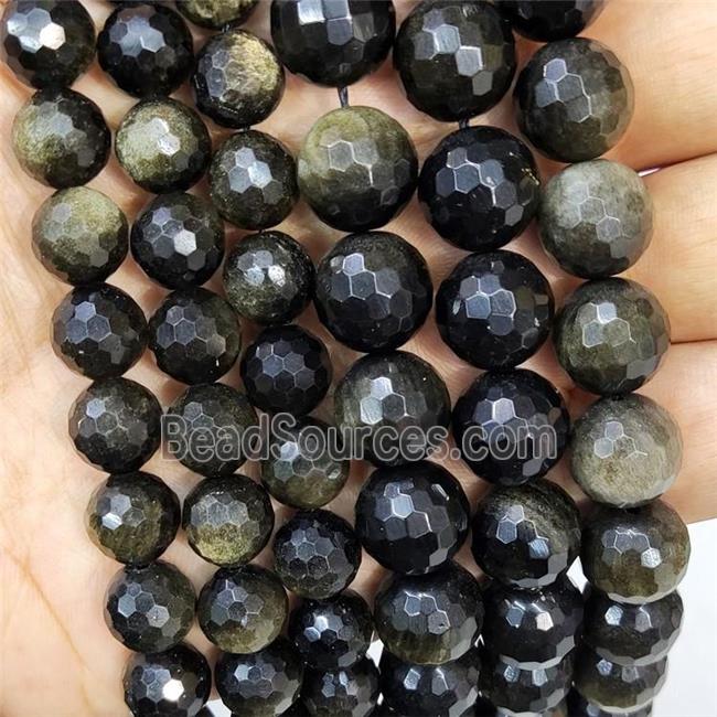 Mahogany Obsidian beads, faceted round