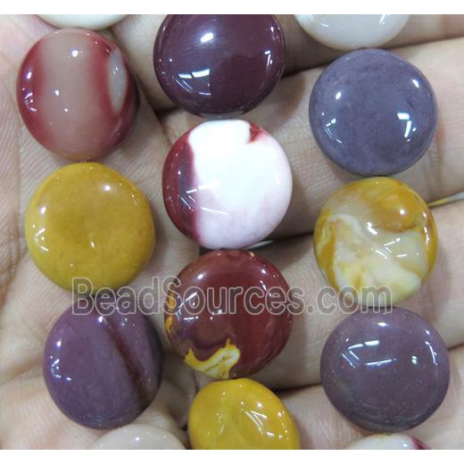 mookaite bead, flat-round