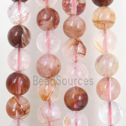 red Iron-Quartz beads, round