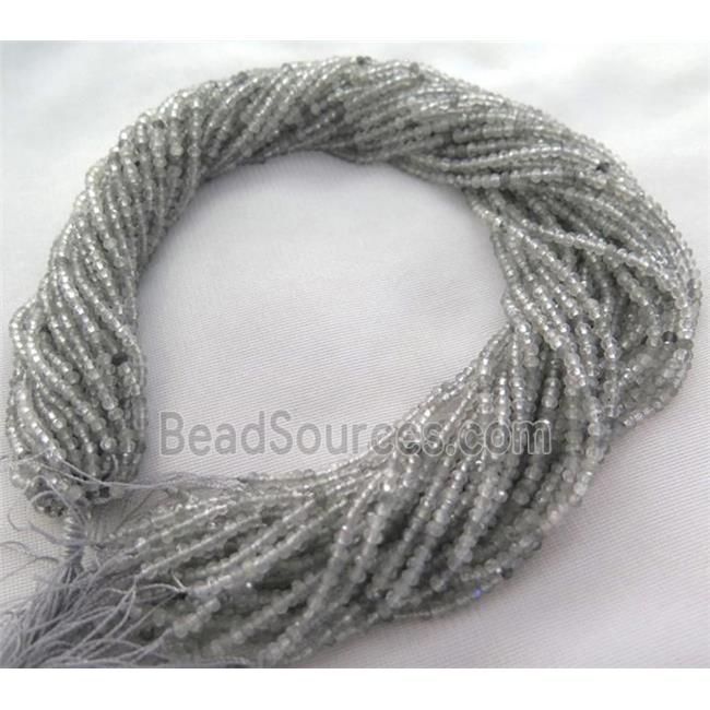 Cloudy Quartz Beads, faceted rondelle