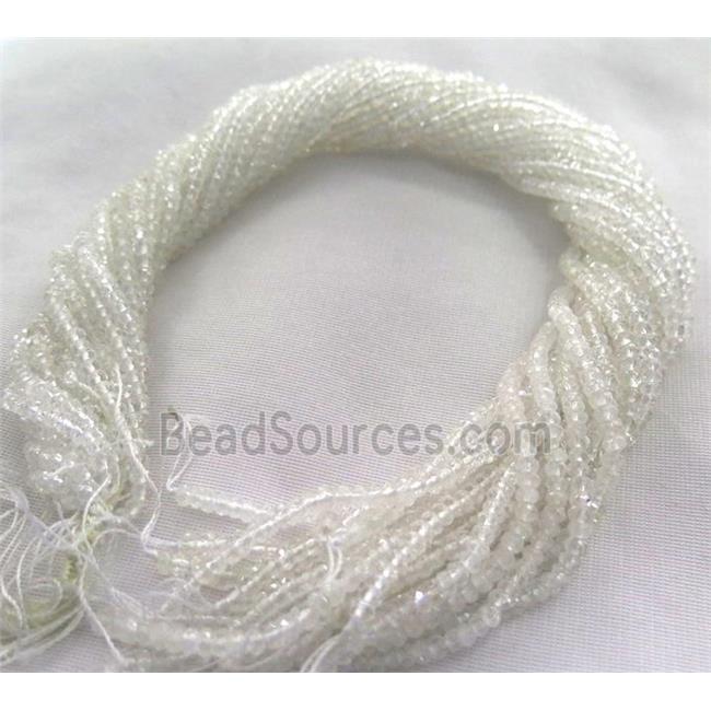 tiny Clear Quartz Beads, faceted rondelle
