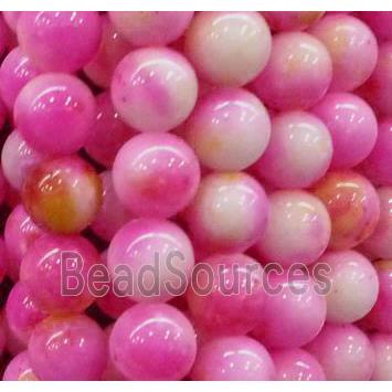 round Irisated Jade beds, hotpink