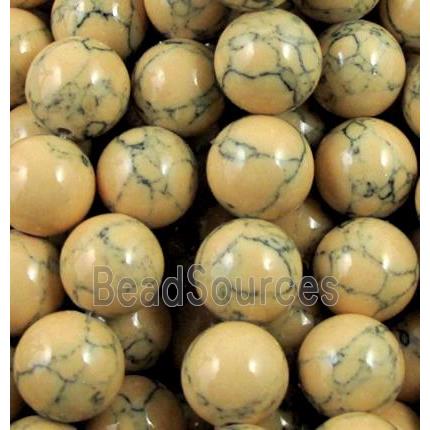 round yellow turquiose beads, synthetic